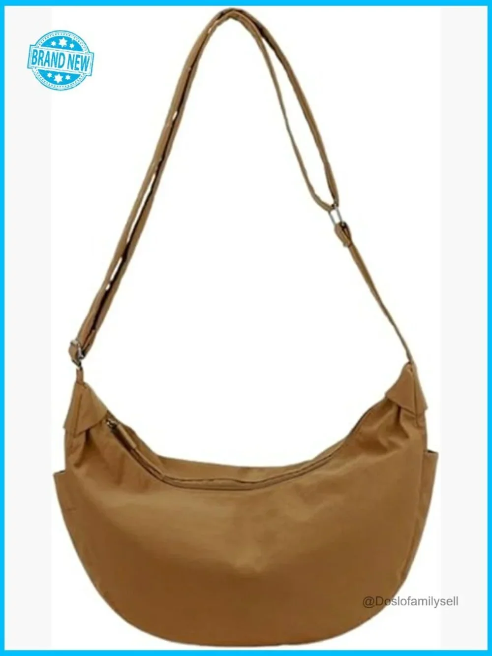 Lightweight Nylon Crescent Bag Large Shoulder Crossbody Waterproof Dumpling